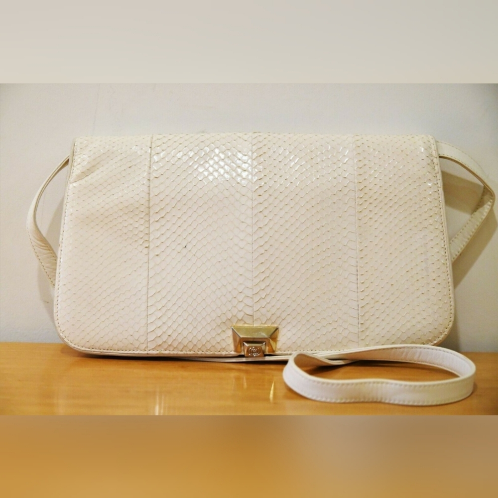 GUCCI Snakeskin Convertible Evening Bag / Clutch